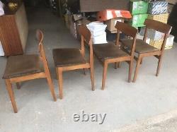 Vintage Retro Teak Extending Dining Kitchen Table And Four Chairs