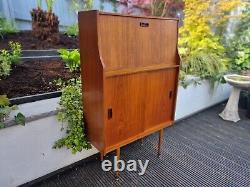 Vintage Retro Teak Writing Bureau Desk Home Office Mid Century Danish Spindle