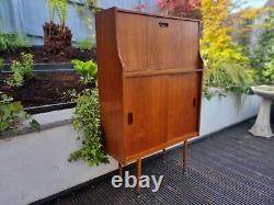 Vintage Retro Teak Writing Bureau Desk Home Office Mid Century Danish Spindle