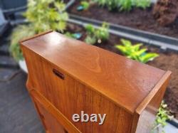 Vintage Retro Teak Writing Bureau Desk Home Office Mid Century Danish Spindle