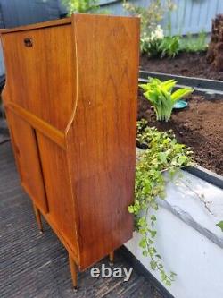 Vintage Retro Teak Writing Bureau Desk Home Office Mid Century Danish Spindle