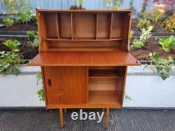 Vintage Retro Teak Writing Bureau Desk Home Office Mid Century Danish Spindle