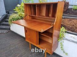 Vintage Retro Teak Writing Bureau Desk Home Office Mid Century Danish Spindle