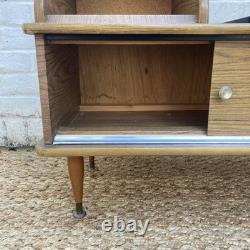 Vintage Retro Telephone Seat Bench 1970s Laminated Wood Effect