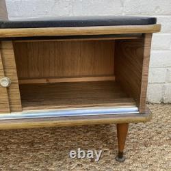 Vintage Retro Telephone Seat Bench 1970s Laminated Wood Effect