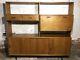 Vintage Retro Wall Unit Mid Century Drawers Bookcase Cupboard Black Handles