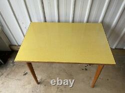 Vintage Retro Yellow Formica Dining Kitchen Table Uk Delivery Available