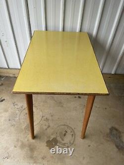 Vintage Retro Yellow Formica Dining Kitchen Table Uk Delivery Available