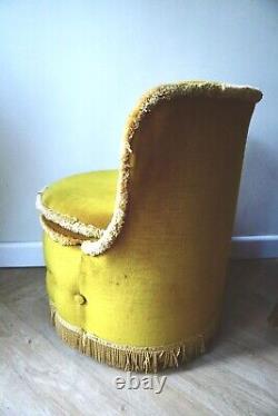 Vintage Retro Yellow Sherborne Upholstered Tub Chair