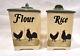 Vintage Retro Zeller Fayencerie Germany Matching Classic Rooster & Hen Canisters