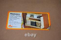 Vintage Robex 7 piece Storage Canister Set Unused Boxed Faux Wood Lids TV Prop