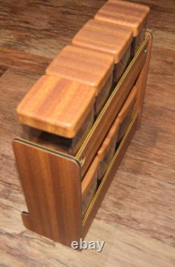 Vintage Robex 7 piece Storage Canister Set Unused Boxed Faux Wood Lids TV Prop