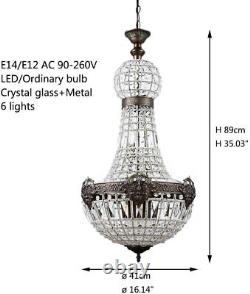 Vintage Royal Empire Glass Crystal Modern Europe Chandelier Lamp For Living room