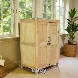 Vintage Rustic Bleached Kitchen Bathroom Cupboard Cabinet Storage