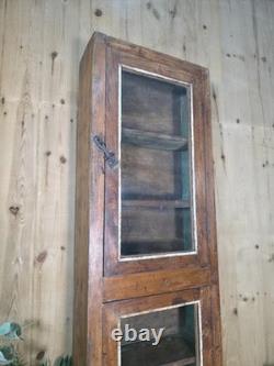 Vintage Rustic Indian Wooden Glazed Shop Display Bathroom Kitchen Wall Cabinet