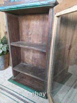 Vintage Rustic Indian Wooden Glazed Shop Display Bathroom Kitchen Wall Cabinet Vintage Rustic Indian Wooden Glazed Shop Display Bathroom Kitchen Wall Cabinet