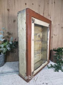Vintage Rustic Indian Wooden Glazed Shop Display Bathroom Kitchen Wall Cabinet