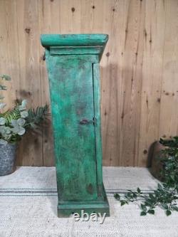 Vintage Rustic Indian Wooden Glazed Shop Display Bathroom Kitchen Wall Cabinet