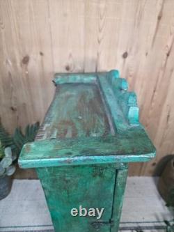 Vintage Rustic Indian Wooden Glazed Shop Display Bathroom Kitchen Wall Cabinet