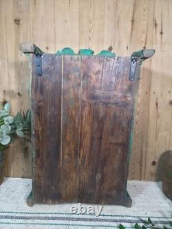 Vintage Rustic Indian Wooden Glazed Shop Display Bathroom Kitchen Wall Cabinet