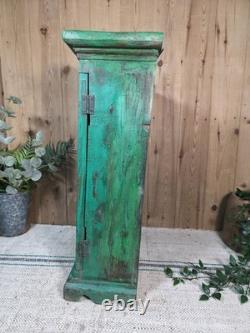 Vintage Rustic Indian Wooden Glazed Shop Display Bathroom Kitchen Wall Cabinet