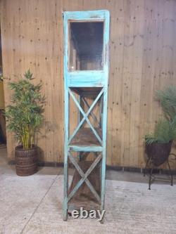 Vintage Rustic Indian Wooden Shelving Display Drinks Cabinet Kitchen Cupboard