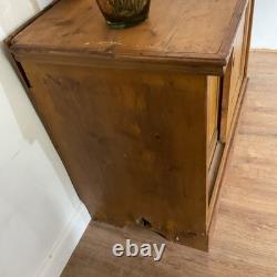 Vintage Rustic Pine Sliding Door Cupboard Kitchen Unit