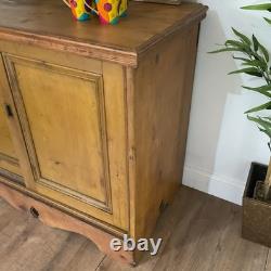 Vintage Rustic Pine Sliding Door Cupboard Kitchen Unit