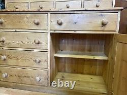 Vintage Rustic Pine Welsh Dresser \ Country Farmhouse Kitchen Pantry Storage