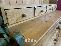 Vintage Rustic Pine Welsh Dresser \ Country Farmhouse Kitchen Pantry Storage