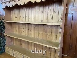 Vintage Rustic Pine Welsh Dresser \ Country Farmhouse Kitchen Pantry Storage