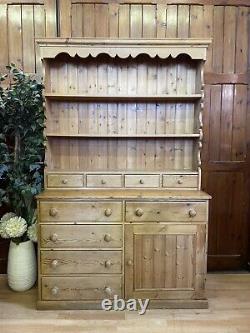 Vintage Rustic Pine Welsh Dresser \ Country Farmhouse Kitchen Pantry Storage