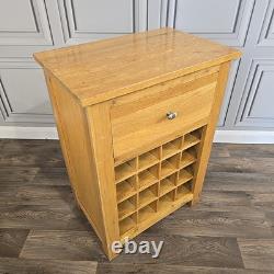 Vintage Rustic Solid Oak Wine Rack Cabinet & Drawer 16 Bottles Holder Wooden Vintage Rustic Solid Oak Wine Rack Cabinet & Drawer 16 Bottles Holder Wooden
