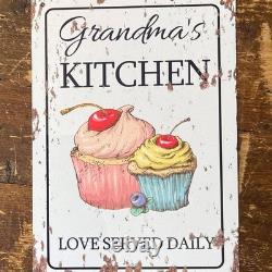 Vintage Rustic Style Personalised Grandmas Kitchen Sign