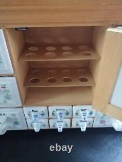 Vintage Rustic Styled Tabletop Kitchen Larder With Ceramic Drawers