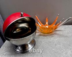 Vintage Set Of USSR Mid-Century Kitchen Decor Sugar Bowl And Glass Splash Vase
