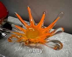 Vintage Set Of USSR Mid-Century Kitchen Decor Sugar Bowl And Glass Splash Vase