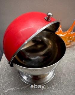 Vintage Set Of USSR Mid-Century Kitchen Decor Sugar Bowl And Glass Splash Vase