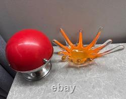 Vintage Set Of USSR Mid-Century Kitchen Decor Sugar Bowl And Glass Splash Vase