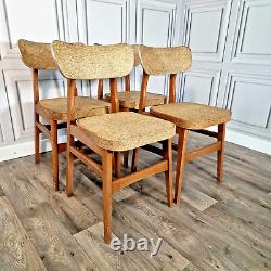 Vintage Set x4 Laitest Retro Dining Kitchen Chairs Mid Century Danish MCM