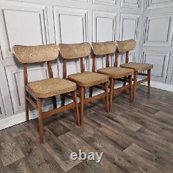 Vintage Set x4 Laitest Retro Dining Kitchen Chairs Mid Century Danish MCM