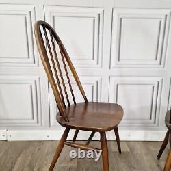 Vintage Set x6 Ercol Spindle HoopBack Quaker Dining Kitchen Chairs Retro