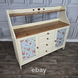 Vintage Sideboard Cabinet Shabby Chic Solid Pine Wooden Kitchen Washstand Retro