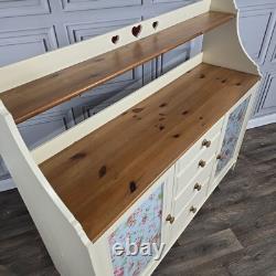 Vintage Sideboard Cabinet Shabby Chic Solid Pine Wooden Kitchen Washstand Retro