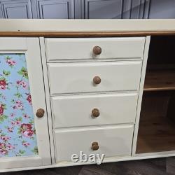 Vintage Sideboard Cabinet Shabby Chic Solid Pine Wooden Kitchen Washstand Retro