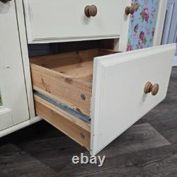Vintage Sideboard Cabinet Shabby Chic Solid Pine Wooden Kitchen Washstand Retro