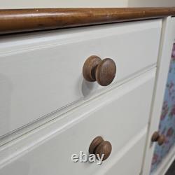 Vintage Sideboard Cabinet Shabby Chic Solid Pine Wooden Kitchen Washstand Retro
