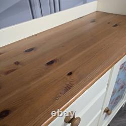 Vintage Sideboard Cabinet Shabby Chic Solid Pine Wooden Kitchen Washstand Retro