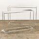 Vintage Silver Leaf Nest Of Tables Set Metal Mirrored Console Side Table Nesting