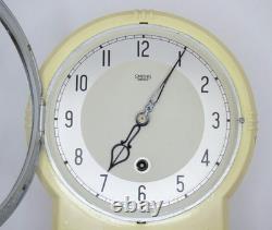 Vintage Smiths Enfield Cream 1950s 1960s Kitchen Wall Clock Enamel Metal MCM